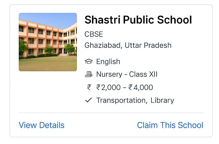School Listing Example
